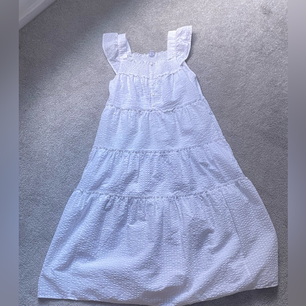 White Sleeveless Tiered Dress